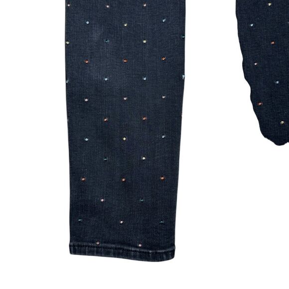 Madewell Vintage Washed Black High Rise Metallic Rainbow Dotted Skinny Jeans - Picture 9 of 13